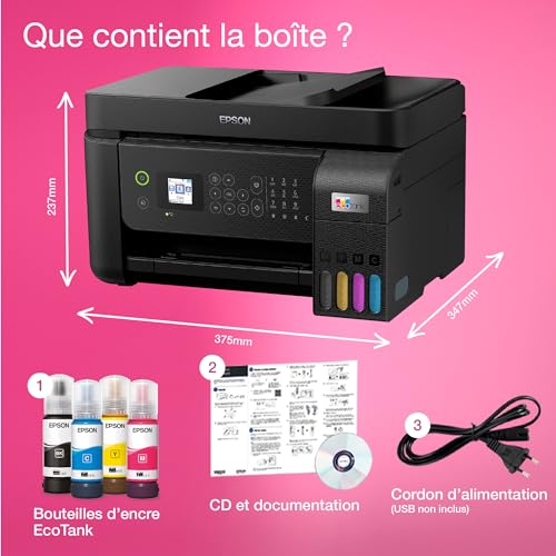 EPSON EcoTank ET-4800 MFP colour inkjet refillable A4 10ppm Print 100sheets USB LAN Wi-Fi Black
