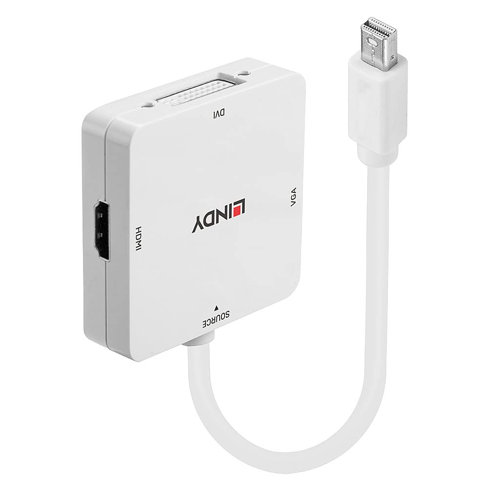 LINDY Adaptateur Mini DP 1.2 vers HDMI 4K30 DVI VGA