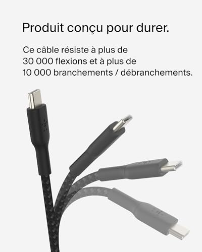 BELKIN BOOST CHARGE USB-C to USB-C 2.0 Cable Braided 1M Black