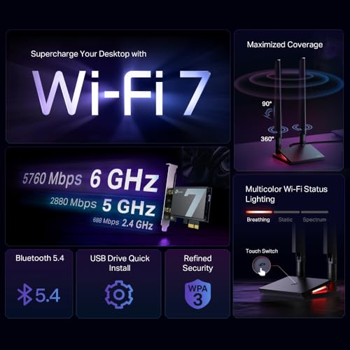 BE9300 Wi-Fi 7 Bluetooth 5.4 PCIe Adapte