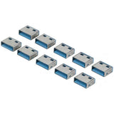 Lot de 10 bouchon-cadenas USB type A Codage bleu