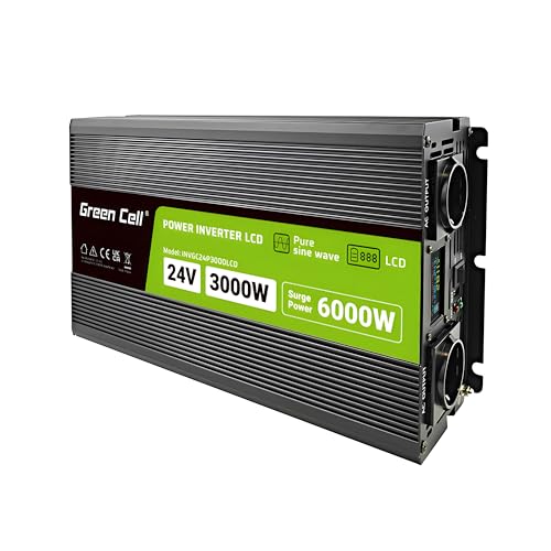 Green Cell Przetwornica napicia PowerInverter LCD 12 V 2000W/40000W Przetwornica samochodowa z wywietlaczem - czysty sinus adaptateur de puissance & onduleur Au