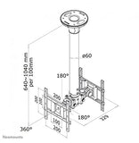 NEOMOUNTS FPMA-C200D Support de plafond pour écran de 10-40p - h 64-104 cm