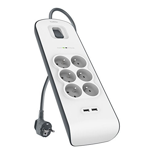 BELKIN Multiprise/Parafoudre 6 Prises 2 Ports USB
