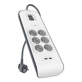 BELKIN Multiprise/Parafoudre 6 Prises 2 Ports USB