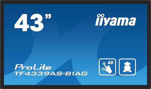 iiyama TF4339AS-B1AG Écran d'affichage dynamique Écran plat de signalisation numérique 108 cm (42.5") LED 500 cd/m2 4K Ultra HD Noir Écran tactile Intégré dans