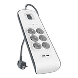 BELKIN Multiprise/Parafoudre 6 Prises 2 Ports USB
