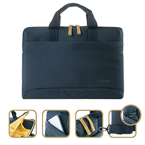 Tucano, smilz, sac fin 13- 14" bleu-moutarde