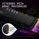 WD Black 1To SN850X NVMe SSD Supremely Fast PCIe Gen4 x4 M.2 with heatsink internal single-packed POWERED BY SANDISK