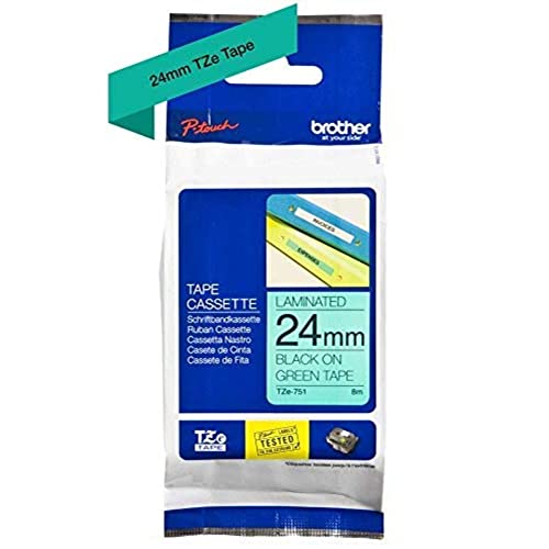 Tape/24mm black on green f P-Touch TZE