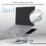 TNB iClick 360 adjustable notebook stand with detachable 6in1 hub aluminum