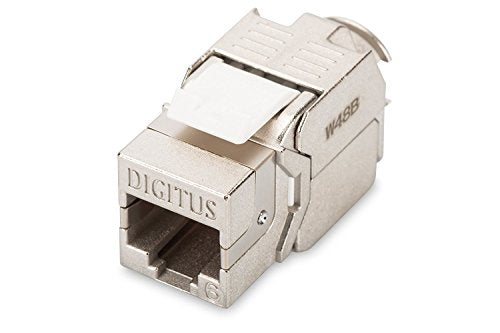 DIGITUS Module Keystone CAT 6 - blindé - Plat - Argent - RJ-45 - RJ-45 - Femelle - Femelle