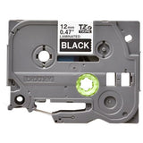 Ruban laminé standard BROTHER Blanc/Noir 12mm TZE-335