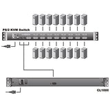 ATEN CL1000 console KVM LCD 17" 1 port VGA/PS2-USB Clav. FR