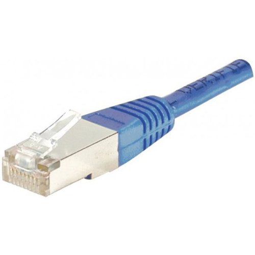 Cordon RJ45 catégorie 5e F/UTP bleu CCA - 0,15 m