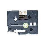 BROTHER P-Touch 12mm black/gold ribbon tape