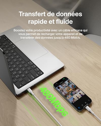 BELKIN USB-C TO USB-C 240W 2.0 BRAIDED PCR 2M WHITE
