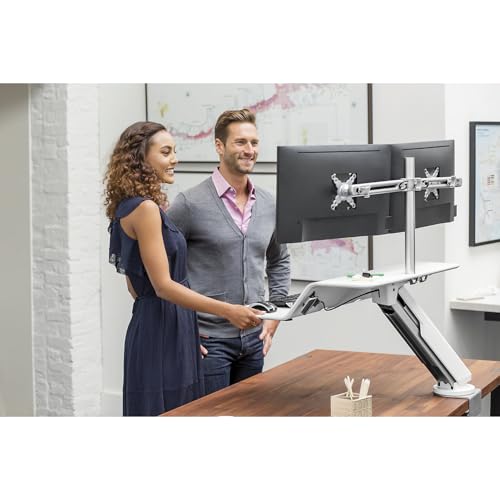 FELLOWES STATION ASSIS-DEBOUT LOTUS RT DOUBLE - BLANC