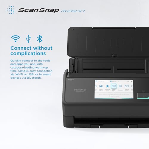RICOH ScanSnap iX2500 45ppm/90ipm black A4 Duplex ADF Touchscreen Wi-Fi 6 Bluetooth 5.2 USB 3.2