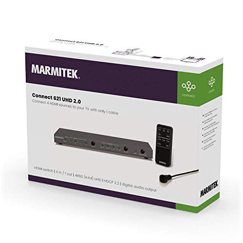 MARMITEK CONNECT 621 SWITCH HDMI 4K 4:1 avec sortie audio