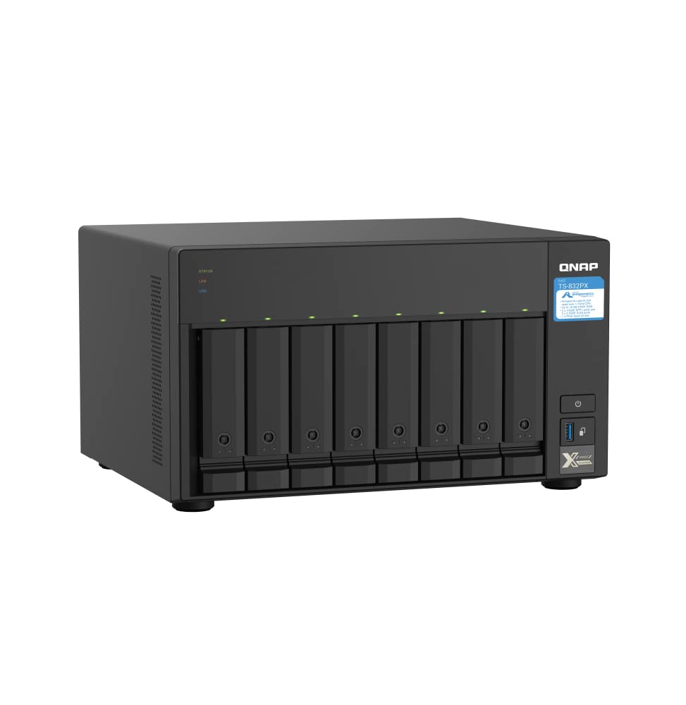 Desktop 8Bay NAS 4GB RAM 2x2.5Gbe Black