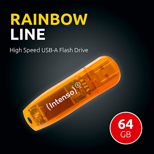 INTENSO Clé USB 2.0 Rainbow Line - 64 Go Orange