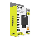 PORT DESIGNS Universal Power Adapter For Notebooks Up To 45W EU Plug 7 Universal Detachable Tips