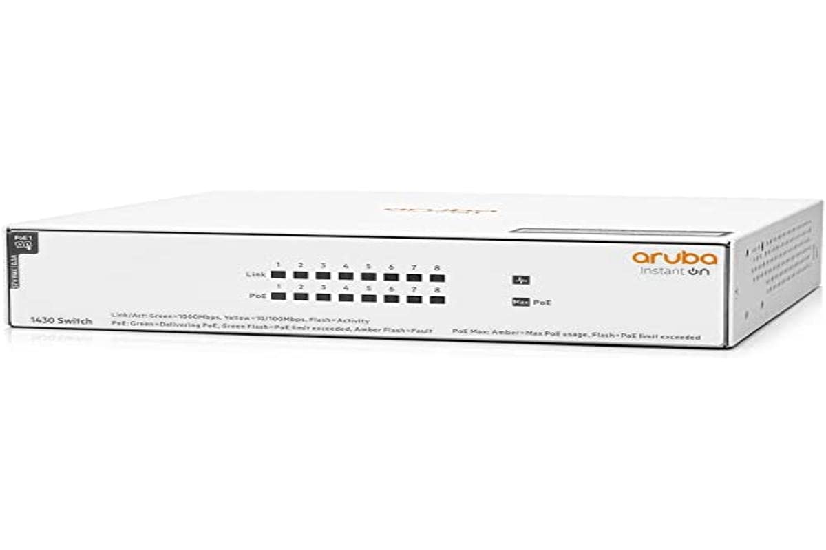 HPE Networking Instant On 1430 8G Class4 PoE 64W Switch Commutateur non géré 8 x 10/100/1000 PoE Class 4 de bureau