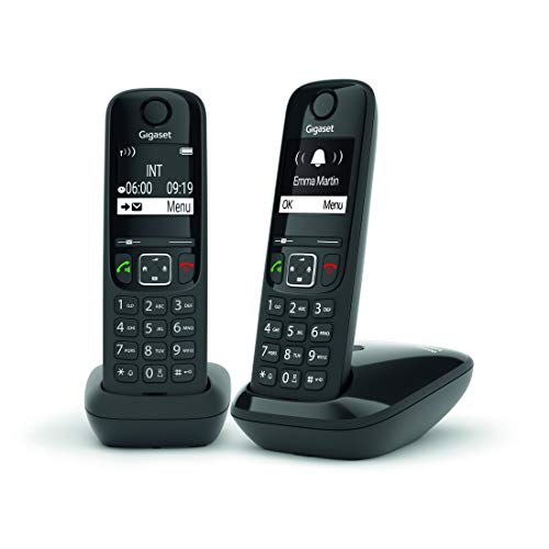 Gigaset AS690 DUO téléphone DECT noir - base + 2 combinés