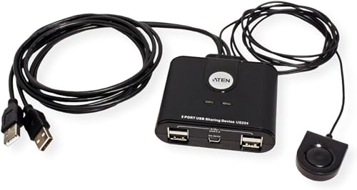 ATEN US224 commutateur écran, clavier et souris Noir