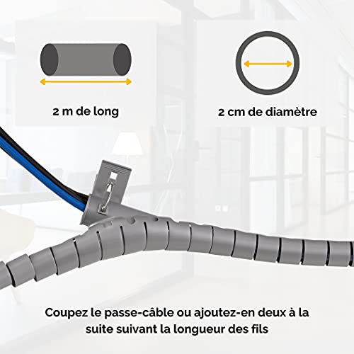 FELLOWES CableZip™ - Rassembleur de câbles - Gris