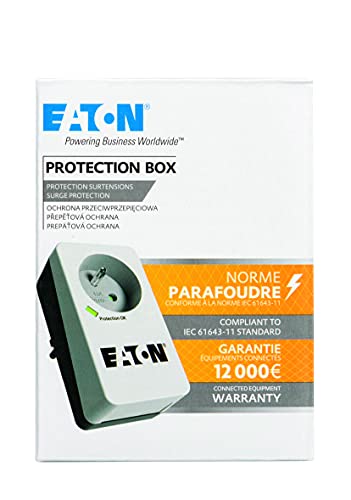 EATON Protection surtension - 4000 W - 1 sortie 220 - 250 V - Noir, Blanc (PB1F)