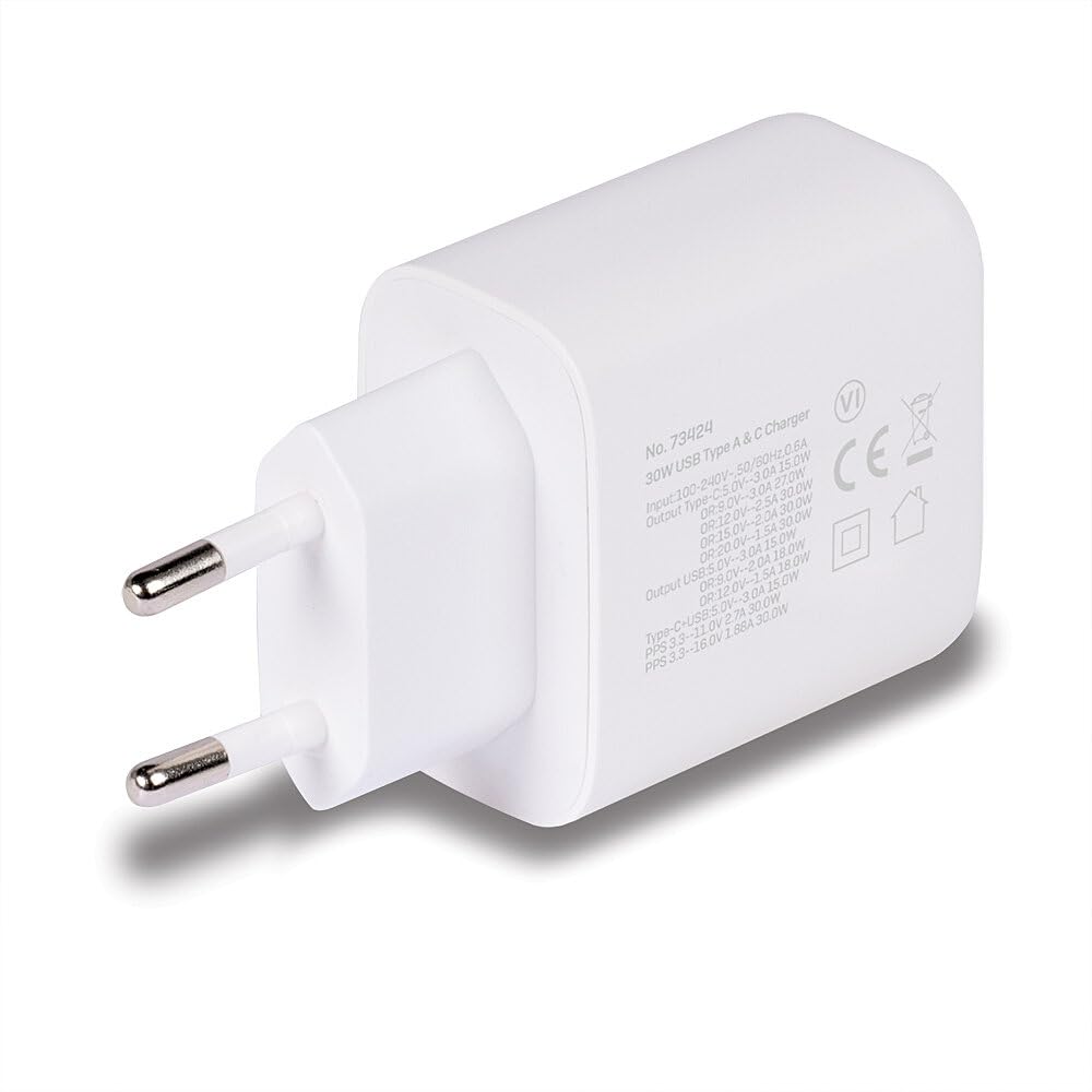 LINDY 30W USB Type A & C Charger