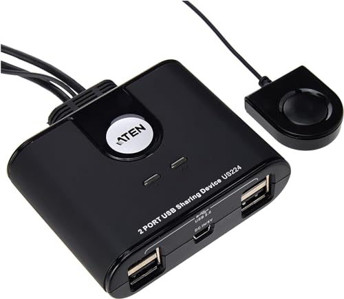 ATEN US224 commutateur écran, clavier et souris Noir