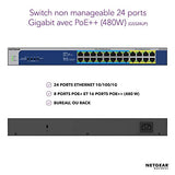 NETGEAR GS524UP Switch non manageable 24p Gigabit PoE++ 480W