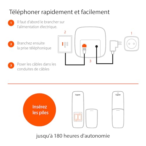 Gigaset AS690 téléphone sans fil DECT noir - base + combiné