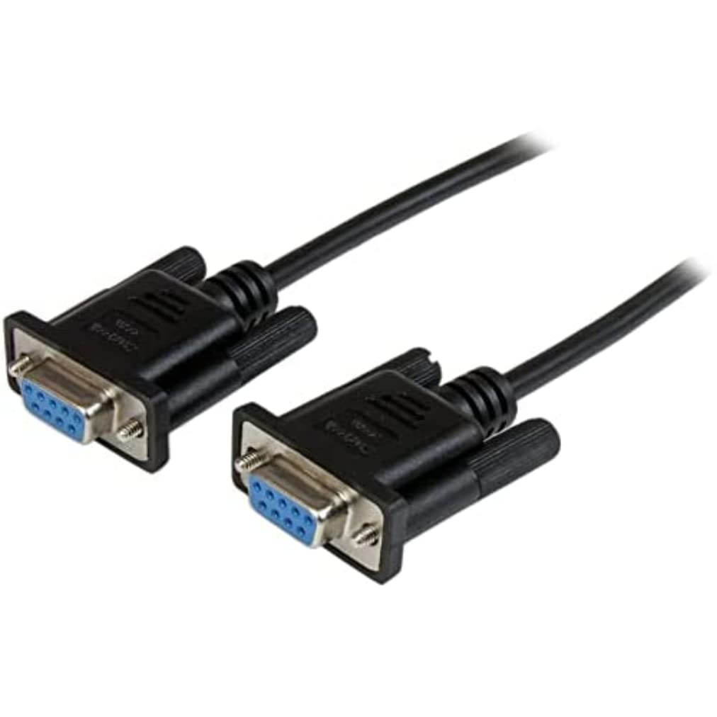 1m Black DB9 RS232 Null Modem Cable F/F