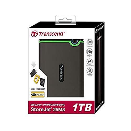 TRANSCEND StoreJet 25M3 1To Disque dur Externe Anti-choc