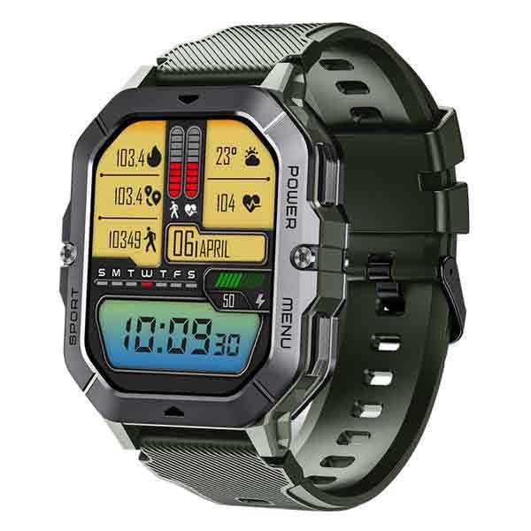 Oukitel BT101 (Montre Connectée Robuste -  2.02'' - Réponds aux appels) Vert