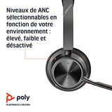 POLY Voyager Focus 2 USB-C Headset Sans fil Arceau Bureau/Centre d'appels Bluetooth Noir
