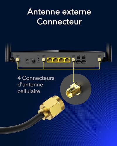 Cudy LT700 routeur sans fil Gigabit Ethernet Bi-bande (2,4 GHz / 5 GHz) 4G Noir