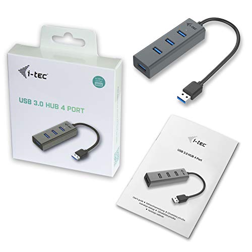 I-TEC USB 3.0 Metal HUB 4 port without power adapter ideal for Notebook Ultrabook Tablet PC supports Win und Mac OS