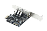 Carte réseau PCIe 10/100/1000 avec hub 3 ports USB-A 3.0 Std + LowProfile