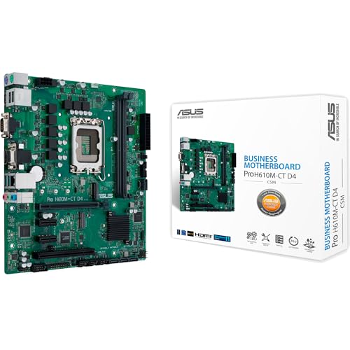 ASUS PRO H610M-CT D4-CSM LGA1700 2DDR4 microATX 4x SATA MB 1xHDMI 1xDP 1xD-Sub 1xM.2
