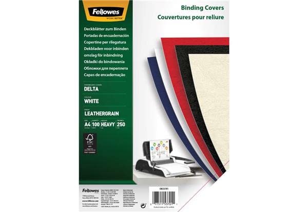FELLOWES delta couvertures a4 blanc x 100