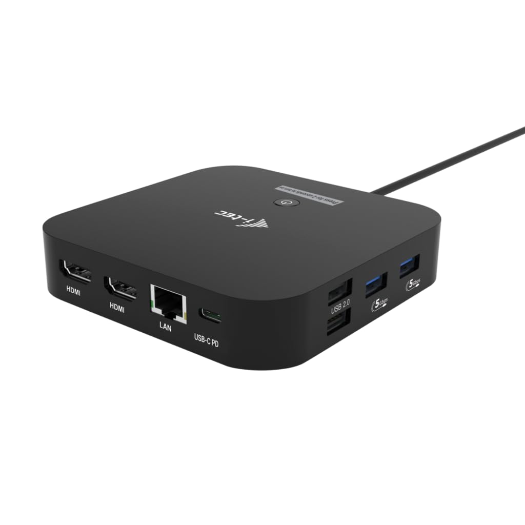 I-TEC USB-C Dual HDMI DS 2x HDMI 1x GLAN 2x USB-A 3.2 2x USB 2.0 1x USB-C Gen2 1x USB-C Gen1 1x Audio/Mic Jack 1x 100W USB-C PD