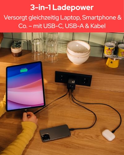 VERBATIM GAN CHARGER 65W 2 PORT RETR CABLE US/EU/UK ADP WCF (P)