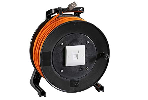 Cordon RJ45 catégorie 6A S/FTP LS0H orange - sur enrouleur 90 m