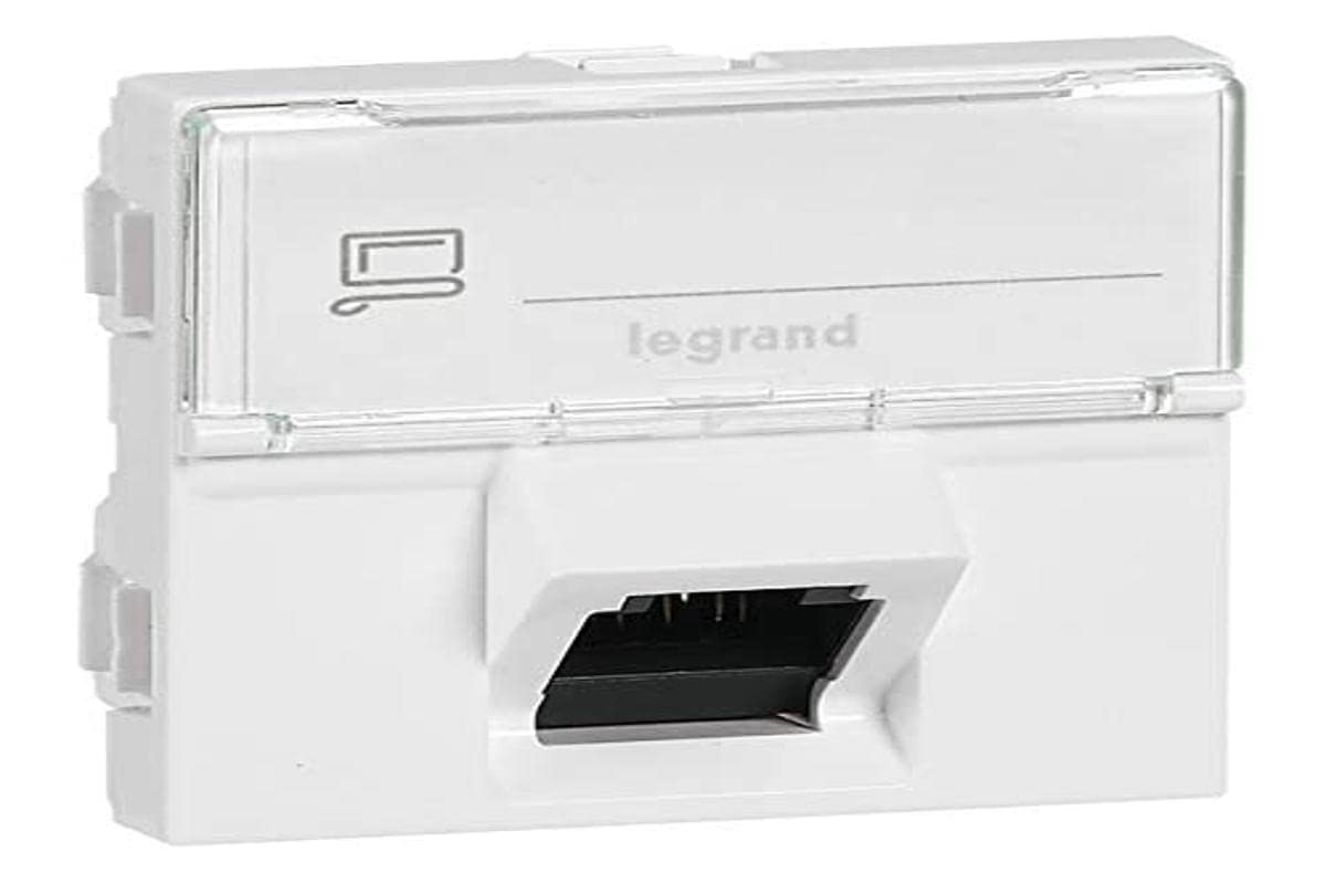 LEGRAND Plastron Mosaic 45x45 incliné 45° 1 port RJ45 CAT 6A STP
