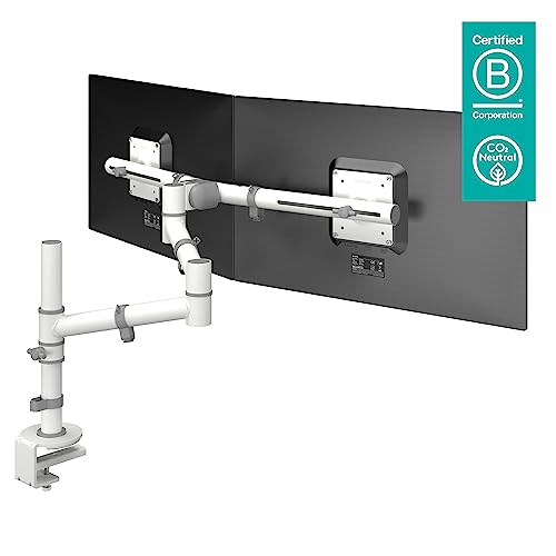 DATAFLEX Bras à fixer / pincer Viewgo 48130 - 2 écrans blanc